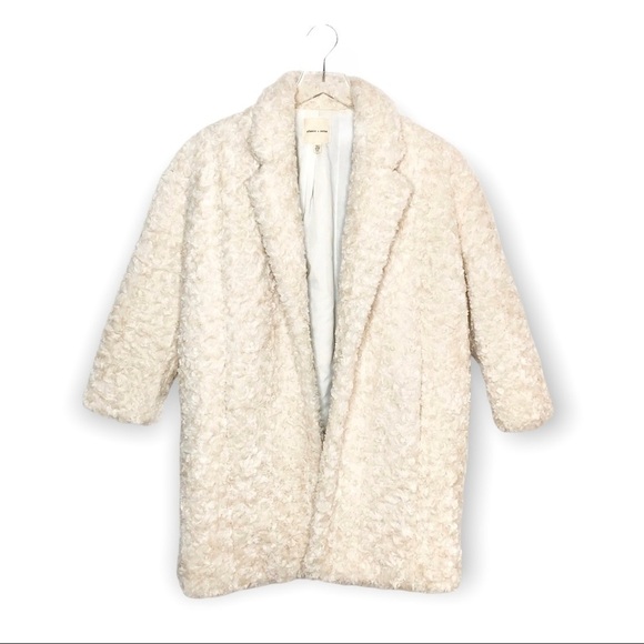 Urban Outfitters 3/4 Sleeve Cream Oversized Teddy Coat Sz XS - Picture 2 of 13